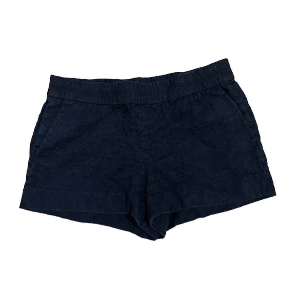 J. Crew Women's Black Pull-On Cotton Shorts with Pockets Size 6 GUC
